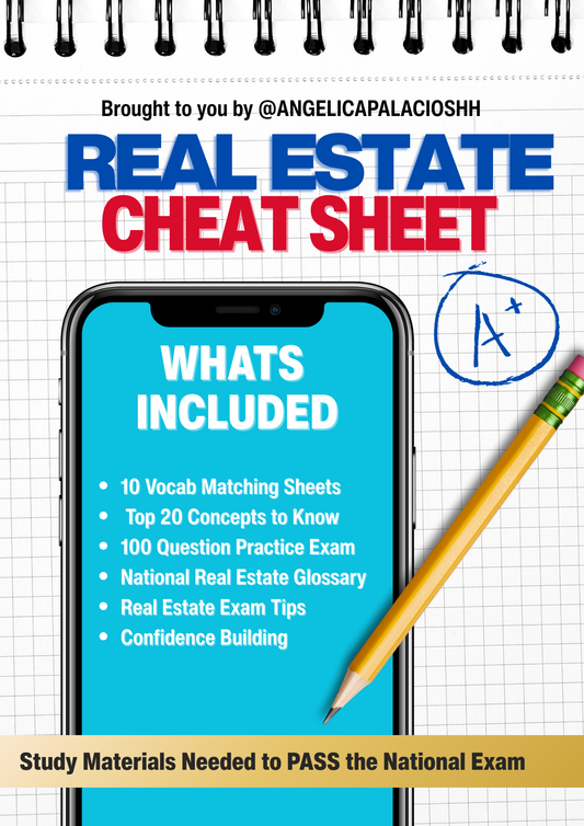 Real Estate Exam Cheat Sheet - ON SALE 🔥💸 - Instant Download